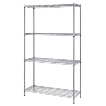 Quantum Storage Systems® 18x30x72 In 4-Shelf Wire Shelving Unit With Chrome Finish