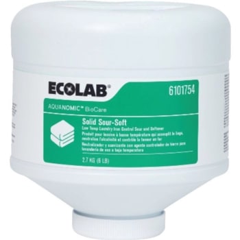 Ecolab® Aquanomic Biocare Solid Laundry Sour Soft 6 Lb, Case Of 2