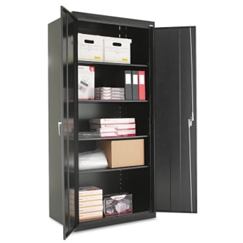 Alera Assembled 78" High Storage Cabinet, W/adjustable Shelves, 36w X 24d, Black