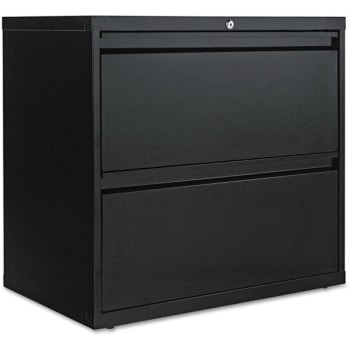 Alera Two Drawer Lateral File Cabinet 30w X 19 1 4d X 28 3 8h Black Hd Supply