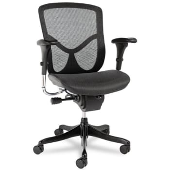 Alera® EQ Series Ergonomic Multifunction Mid-Back Mesh Chair, Black Base