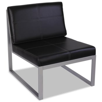 Alera® Ispara Series Armless Cube Chair, 26-3/8 x 31-1/8 x 30, Black/Silver