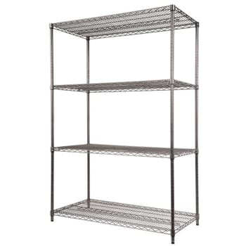 Image for Alera Wire Shelving Starter Kit, Four-Shelf, 48w X 24d X 72h, Black Anthracite from HD Supply