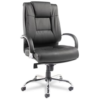 Alera® Ravino Big & Tall Series High-Back Swivel/Tilt Leather Chair, Black