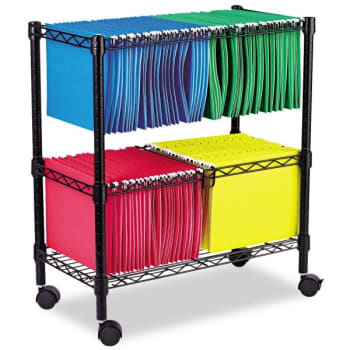 Image for Alera® Two-Tier Rolling File Cart, 26w X14d X 29-1/2h, Black from HD Supply