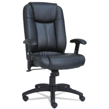 Alera® CC Series Executive High-Back Swivel/Tilt Leather Chair, Black
