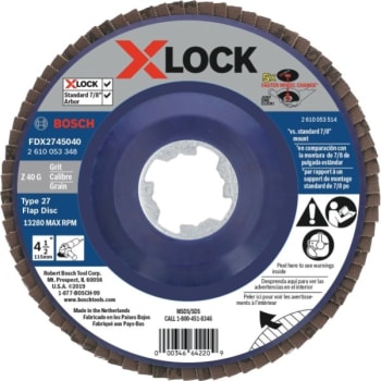 Image for Bosch 4-1/2 In. X-Lock Arbor Type 27 40 Grit Flap Disc from HD Supply