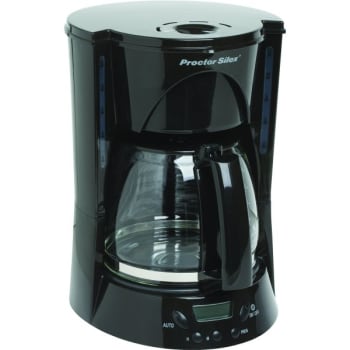 Image for Proctor Silex 12 Cup Coffeemaker Black Glass Carafe Permanent Filter from HD Supply