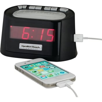Hamilton Beach Clock Radio - USB  - 0.9" Display - AM/FM Radio - Battery BU