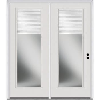 National Door Primed Steel Patio Door Full Lite Internal Blinds Low-E, 4-9/16 Lh