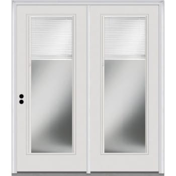 National Door Primed Steel Patio Door, Full Lite Internal Blinds 4-9/16-In, Rhis