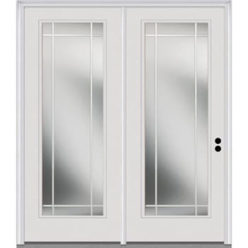 National Door Primed Steel Patio Door, 9 Lite Internal Grilles, 4-9/16-in, Lhis
