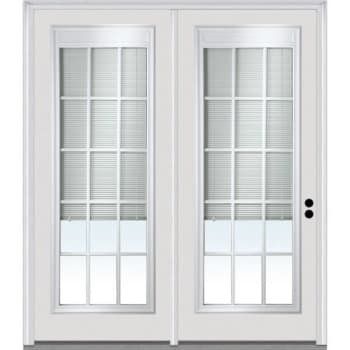 Image for National Door Steel Patio Door, 15 Lite Internal Grilles/blinds Low-E, 6-9/16 Lh from HD Supply