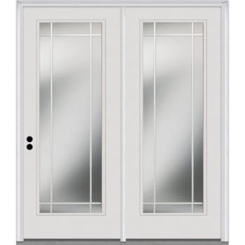 National Door Primed Steel Patio Door, 9 Lite Internal Grilles, 4-9/16-In, Rhis