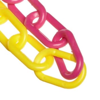 Image for Mr. Chain 2 Inch X 100 Ft. Alternating Yellow/magenta Plastic Barrier Chain from HD Supply