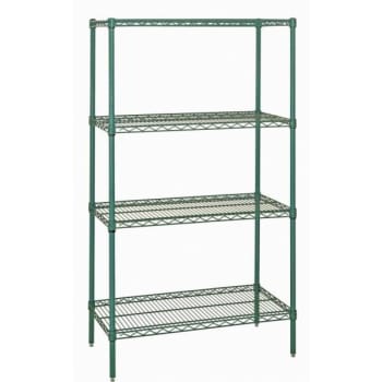Image for Quantum Storage Systems® 4-Shelf Starter Kit Proform Green Epoxy Wire Shelving 24x42x63 Inch from HD Supply
