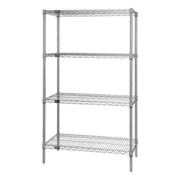 Image for Quantum Storage Systems® 4-Shelf Starter Kit Chrome Wire Shelving 18x42x74 Inch from HD Supply
