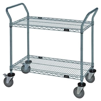 Image for Quantum Storage Systems® 2-Shelf Gray Epoxy Wire Utility Cart 24w X 42l X 37-1/2h Inch from HD Supply