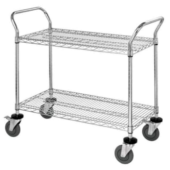 Image for Quantum Storage Systems® 2-Shelf Chrome Wire Utility Cart 18w X 42l X 37-1/2h Inch from HD Supply