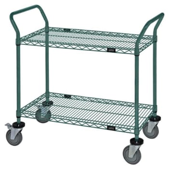 Image for Quantum Storage Systems® 2-Shelf Proform Green Epoxy Wire Utility Cart 18w X 36l X 37-1/2h Inch from HD Supply