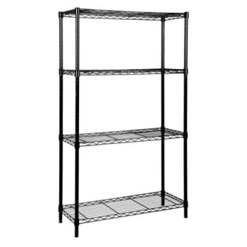 Quantum Storage Systems® 4-Shelf Starter Kit Black Epoxy Wire Shelving 18x60x63 Inch