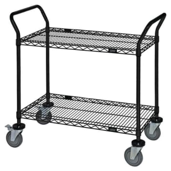 Image for Quantum Storage Systems® 2-Shelf Black Epoxy Wire Utility Cart 18w X 36l X 37-1/2h Inch from HD Supply