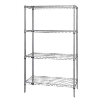 Quantum Storage Systems® 4-Shelf Starter Kit Chrome Wire Shelving 24x30x63 Inch
