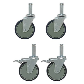 Image for Quantum Storage Systems® Four Swivel 5 X 1-1/4 Inch Polyurethane Casters, 2 With Brake from HD Supply