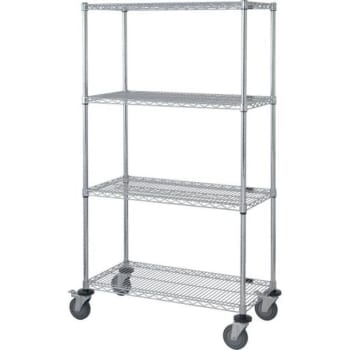 Quantum Storage Systems® 4-Wire Shelf Mobile Cart 18w X 60l X 69h Inch - Chrome