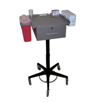 Image for Omnimed Phlebotomy Cart W/ Sharp/Glove Holders, Audit Trail Lock, Adjustable from HD Supply
