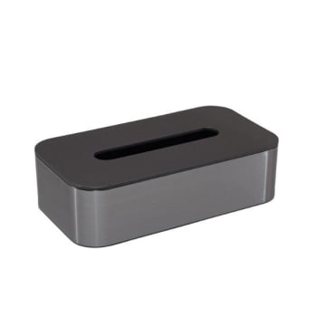 Image for Hapco Contempo Flat Tissue Box Cover With Removable Top,Graphite, Package Of 12 from HD Supply