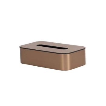 Image for Hapco Contempo Flat Tissue Box Cover,Removable Top,Brushed Bronze, Package Of 12 from HD Supply
