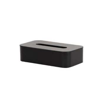 Image for Hapco Contempo Flat Tissue Box Cover,Removable Top,Matte Black,Package Of 12 from HD Supply