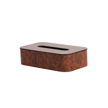 Image for Hapco Contempo Flat Tissue Box Cover, Removable Top, Burl, Package Of 12 from HD Supply
