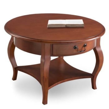 Image for Leick Home One Drawer Round Coffee Table With Shelf,brown Cherry from HD Supply