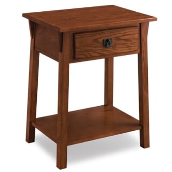 Leick Home Mission One Drawer Nightstand Table With Shelf,Russet