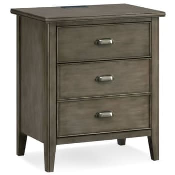 Leick Home Nightstand With Top Drawer And Electrical/usb Outlet,smoke Gray Wash