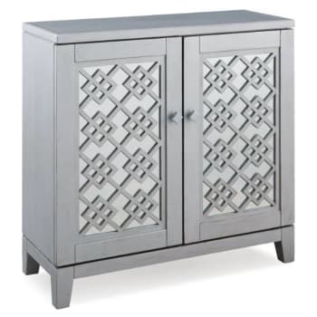 Image for Leick Home Mirrored Diamond Filigree Hall Console Cabinet With Shelf,silver Leaf from HD Supply