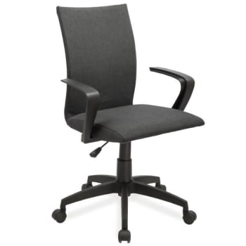 Leick Home Black Linen Apostrophe Office Chair With Black Caster Base