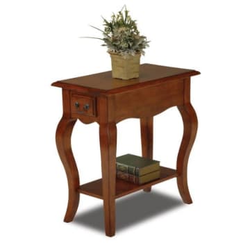 Image for Leick Home One Drawer French Cabriole Leg Side Table With Shelf,brown Cherry from HD Supply