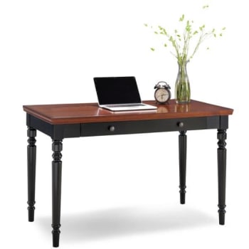 Image for Leick Home Farmhouse Turned Leg Black Two-Tone Laptop Desk With Center Drawer from HD Supply
