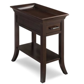 Leick Home One Drawer Traditional Cherry Tray Edge End Table