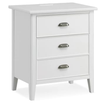Leick Home Assembled Nightstand Cabinet Table With Ac/usb Outlet, Orchid White