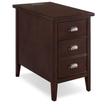 Leick Home Laurent Cabinet End Table With 2-plug Ac/usb Outlet,chocolate Cherry