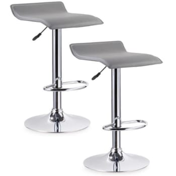Leick Home Gray Adjustable Height Swivel Stool, Package Of 2