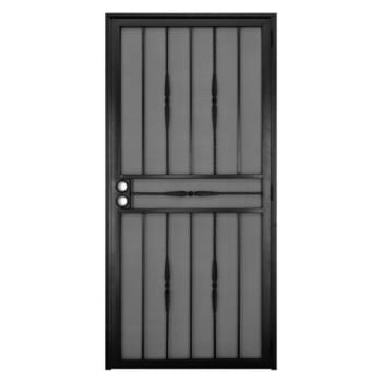 Image for Unique Home Designs 32 In. X 80 In. Cottage Rose Black Steel Security Door from HD Supply