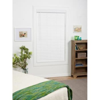 Image for St. Charles 38 X 72 White Cordless Faux Wood Blind from HD Supply