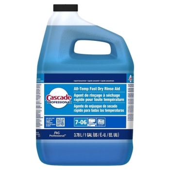 Cascade 1 Gallon Fast Dry Rinse Aid Dishwasher Liquid Detergent Case Of 2