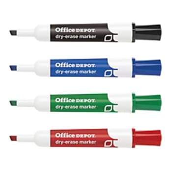 Image for Office Depot Low Odor Dry Erase Markers (4-Pack) from HD Supply