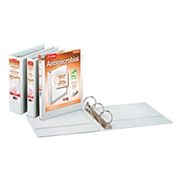 Image for Tops® Antimicrobial Clearvue Locking Round Ring Binder, 3", White from HD Supply